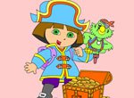 Jogos da dora: Colorir Dora a Pirata