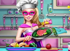 Barbie Super Princesa Preparando o Almoço