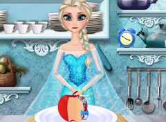 Frozen Elsa Preparando uma Torta de Maçã