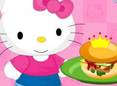 Hello Kitty Fazendo Hambúrguer