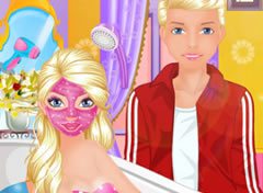 Barbie com Ken no Spa