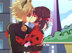 Beijo da Ladybug e Cat Noir