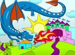 Colorir Castelo e Dragão