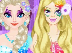 Elsa e Barbie Concurso de Maquiagem
