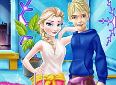 Elsa e Jack Limpando a Casa