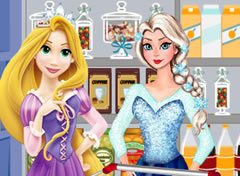 Elsa e Rapunzel Fazendo Compras