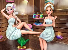 Elsa e Rapunzel na Sauna