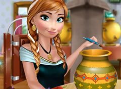 Frozen Anna Fazendo um Vaso