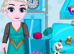 Frozen Bebê Elsa Limpando a Casa