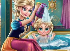 Frozen Elsa Banho do Bebê