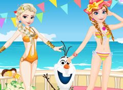Frozen Elsa e Anna Competição de Biquíni