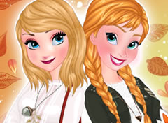 Frozen Elsa e Anna Moda Outono