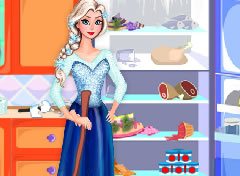 Frozen Elsa Limpando a Geladeira