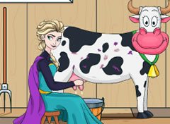 Frozen Elsa Ordenhando Vacas