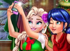 Ladybug e Elsa Selfie no Natal