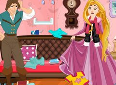 Rapunzel e Flynn Limpando a Casa