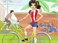 Vista a Menina para Andar de Bike